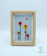 Charger l'image dans la galerie, 4 roses d'automne en papier origami dans un cadre en bois