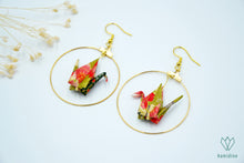 Charger l'image dans la galerie, Créoles dorées en origami en forme de grue