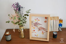 Charger l'image dans la galerie, Cadre avec deux moineaux sur une branche en papier origami