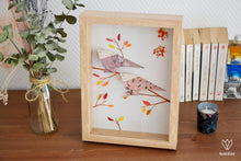 Charger l'image dans la galerie, Cadre avec deux moineaux sur une branche en papier origami