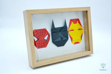 Charger l'image dans la galerie, Cadre super-héros Marvel en papier origami - Spiderman, Batman et Iron Man