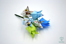 Charger l&#39;image dans la galerie, Bouquet de tulipes en papier origami et papier recyclé
