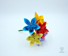 Charger l&#39;image dans la galerie, Bouquet de fleurs multicolores en origami
