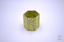 Charger l&#39;image dans la galerie, pot à crayons en papier japonais vert clair à fleurs
